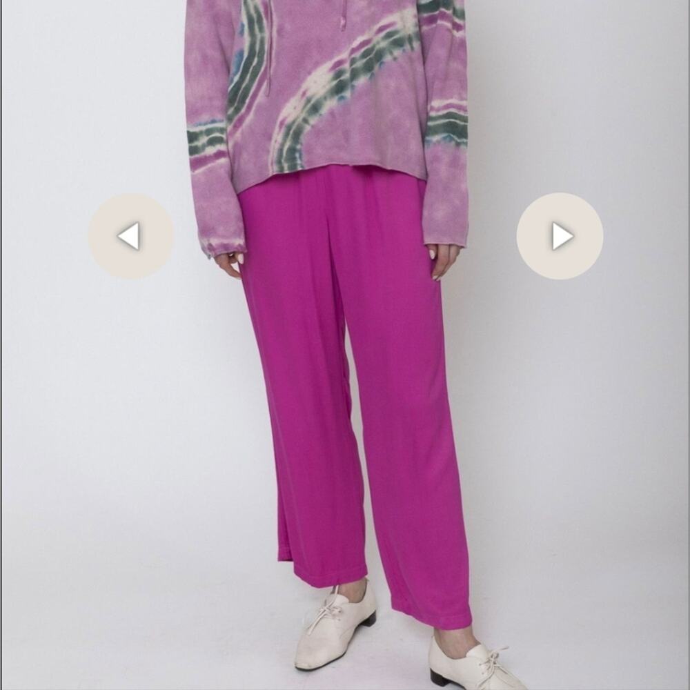 NEW Women's Raquel Allegra Cropped Pheonix Fuchsia Pink Pants Small $345